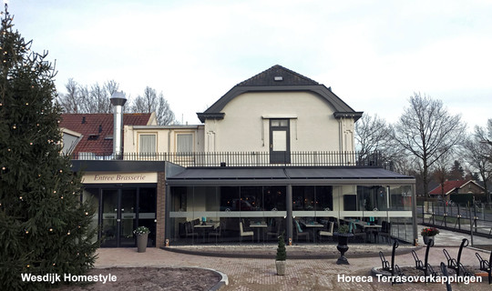 Horeca veranda serre glas met zonwering