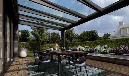 Veranda horizontaal glas | Pallazzo Sqope terrasoverkapping