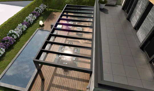 Veranda horizontaal glas | Pallazzo Sqope terrasoverkapping 